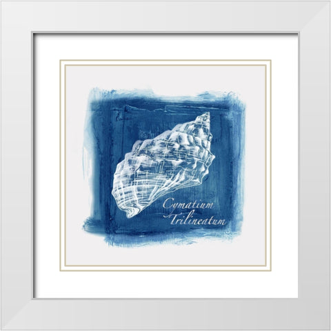 Calm Blue Ocean I  White Modern Wood Framed Art Print with Double Matting by Watts, Eva