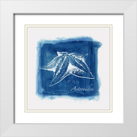 Calm Blue Ocean II White Modern Wood Framed Art Print with Double Matting by Watts, Eva