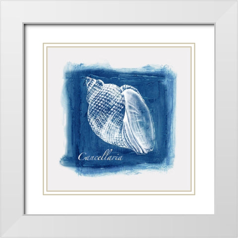 Calm Blue Ocean III White Modern Wood Framed Art Print with Double Matting by Watts, Eva