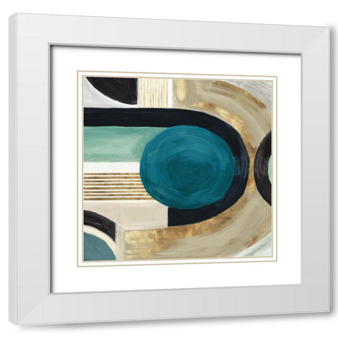 Adorning Blocks I  White Modern Wood Framed Art Print with Double Matting by Watts, Eva