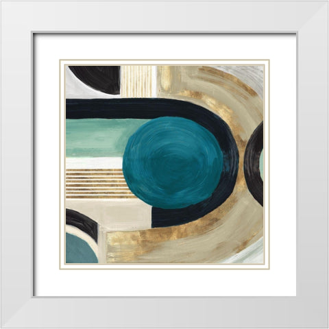 Adorning Blocks I  White Modern Wood Framed Art Print with Double Matting by Watts, Eva