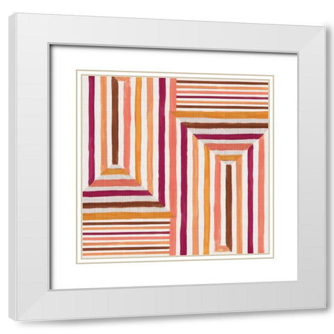 Mayan Labyrinth I   White Modern Wood Framed Art Print with Double Matting by Watts, Eva