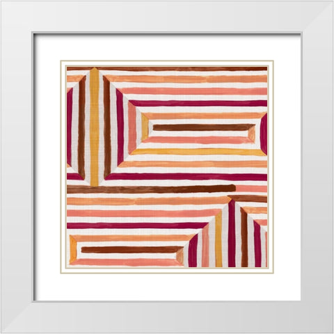 Mayan Labyrinth II White Modern Wood Framed Art Print with Double Matting by Watts, Eva