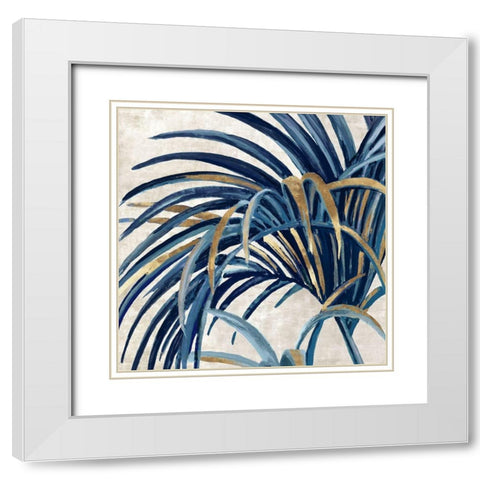 Easing Palm II White Modern Wood Framed Art Print with Double Matting by Watts, Eva