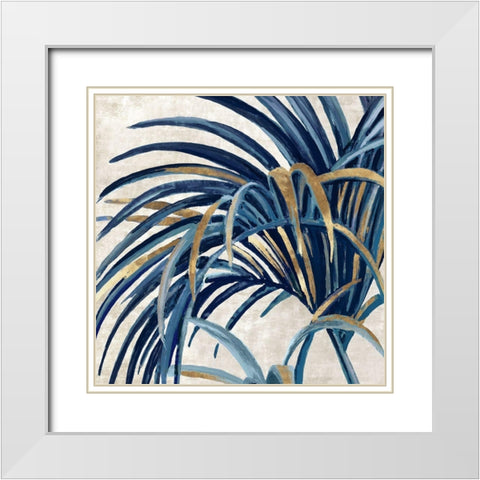 Easing Palm II White Modern Wood Framed Art Print with Double Matting by Watts, Eva