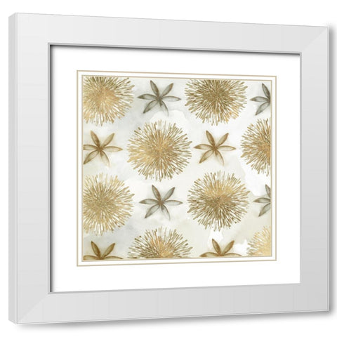 Repeat Pattern I White Modern Wood Framed Art Print with Double Matting by Watts, Eva