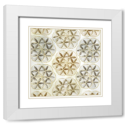 Repeat Pattern II White Modern Wood Framed Art Print with Double Matting by Watts, Eva