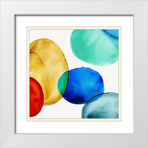 Glass Blobs I  White Modern Wood Framed Art Print with Double Matting by Watts, Eva