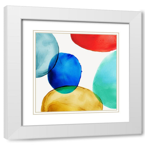 Glass Blobs II White Modern Wood Framed Art Print with Double Matting by Watts, Eva