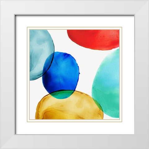 Glass Blobs II White Modern Wood Framed Art Print with Double Matting by Watts, Eva