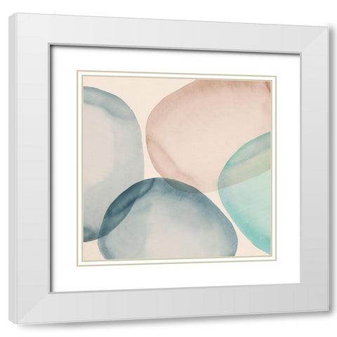 Soft Rocks III White Modern Wood Framed Art Print with Double Matting by Watts, Eva