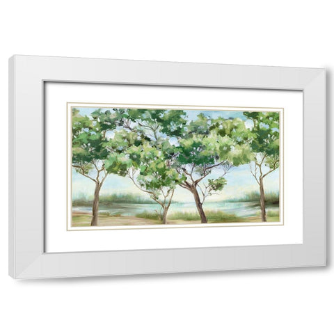 Summer Green Forest I  White Modern Wood Framed Art Print with Double Matting by Watts, Eva