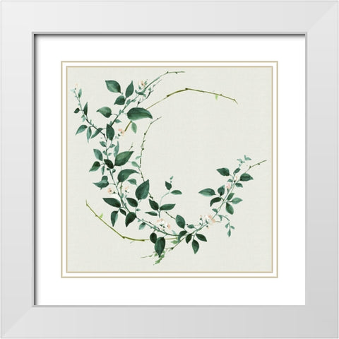 Delicate Vine  White Modern Wood Framed Art Print with Double Matting by Watts, Eva