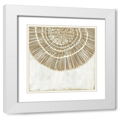 Woven Plate II White Modern Wood Framed Art Print with Double Matting by Watts, Eva