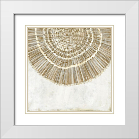 Woven Plate II White Modern Wood Framed Art Print with Double Matting by Watts, Eva
