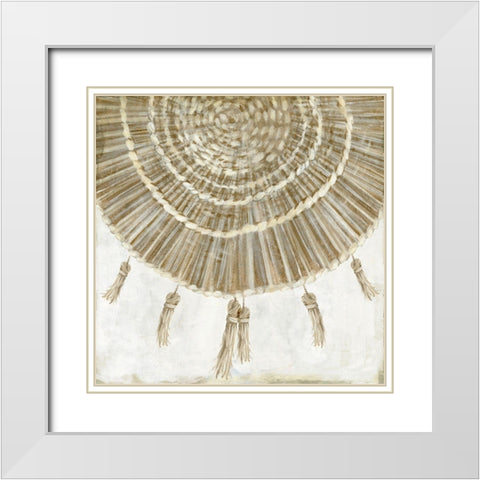 Woven Plate III White Modern Wood Framed Art Print with Double Matting by Watts, Eva