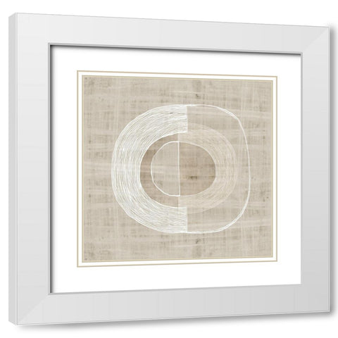 Organic Weave III White Modern Wood Framed Art Print with Double Matting by Watts, Eva