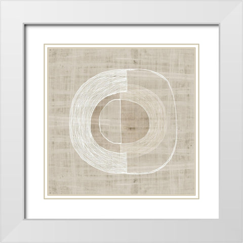 Organic Weave III White Modern Wood Framed Art Print with Double Matting by Watts, Eva