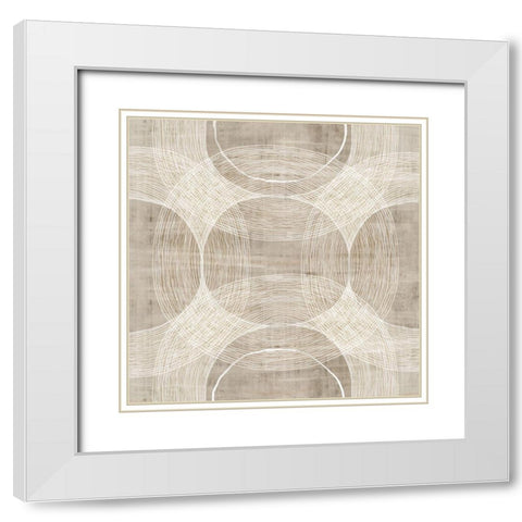 Organic Circles I  White Modern Wood Framed Art Print with Double Matting by Watts, Eva