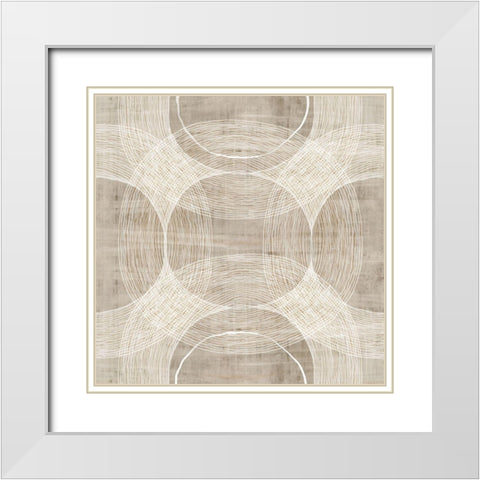 Organic Circles I  White Modern Wood Framed Art Print with Double Matting by Watts, Eva