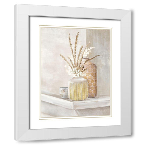 Delicate Vases II White Modern Wood Framed Art Print with Double Matting by Watts, Eva