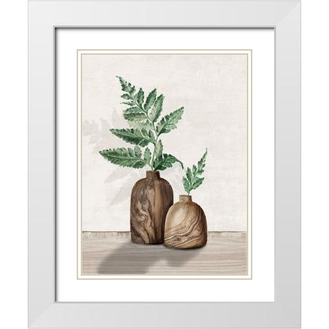 Fern and Wood I  White Modern Wood Framed Art Print with Double Matting by Watts, Eva