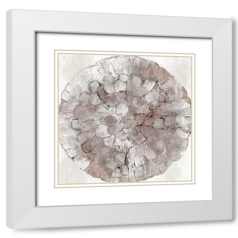 Antique Rose Plate  White Modern Wood Framed Art Print with Double Matting by Watts, Eva