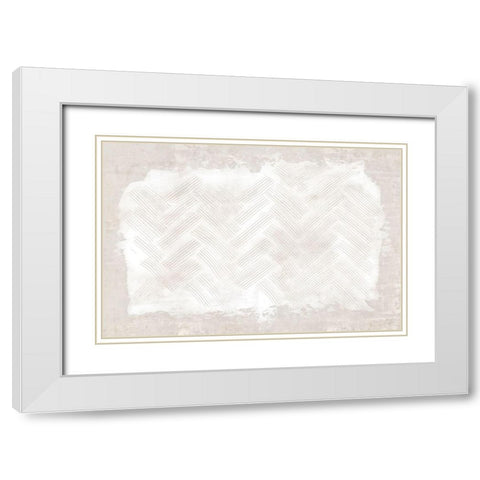 Embossed I  White Modern Wood Framed Art Print with Double Matting by Watts, Eva