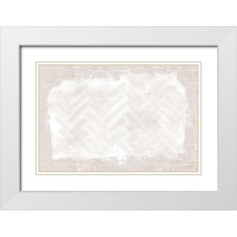 Embossed I  White Modern Wood Framed Art Print with Double Matting by Watts, Eva