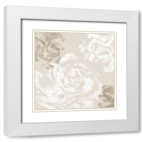 Neutral Florals II White Modern Wood Framed Art Print with Double Matting by Watts, Eva