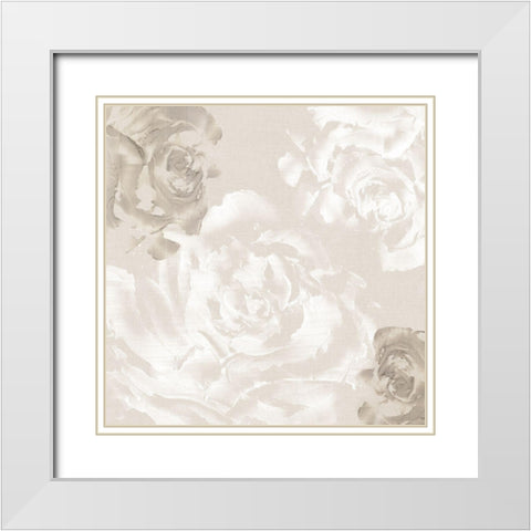 Neutral Florals II White Modern Wood Framed Art Print with Double Matting by Watts, Eva