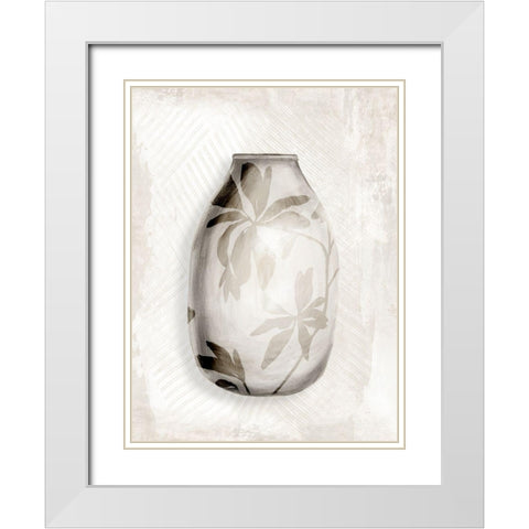 Neutral Vase I  White Modern Wood Framed Art Print with Double Matting by Watts, Eva