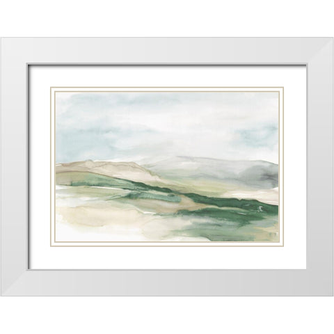 Soft Hills  White Modern Wood Framed Art Print with Double Matting by Watts, Eva