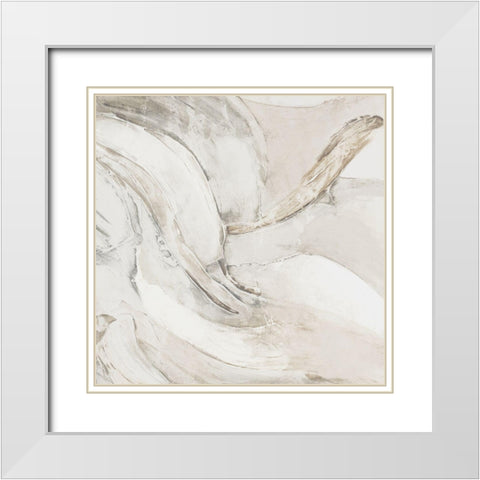 Ripples of Wave II White Modern Wood Framed Art Print with Double Matting by Watts, Eva
