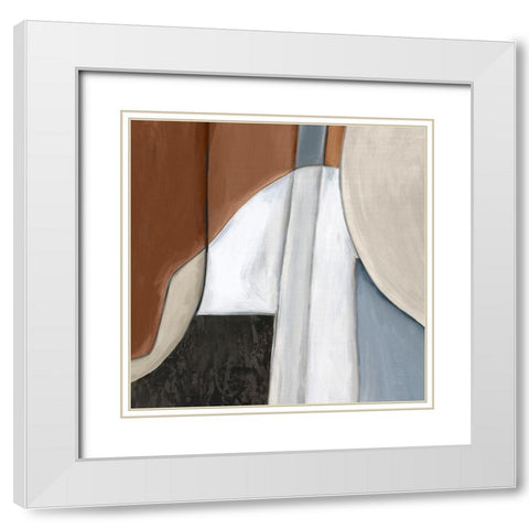 Blue Match I  White Modern Wood Framed Art Print with Double Matting by Watts, Eva