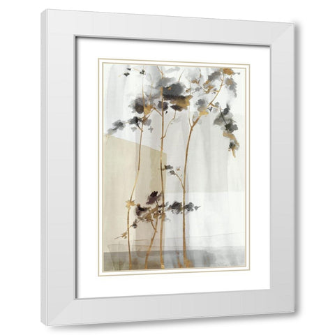 Golden Zen I White Modern Wood Framed Art Print with Double Matting by Watts, Eva