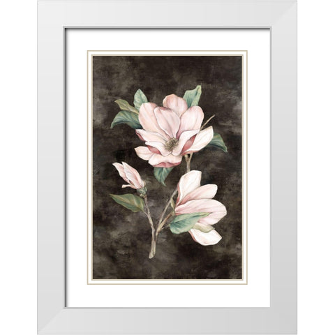 Pink Magnolia II  White Modern Wood Framed Art Print with Double Matting by Watts, Eva