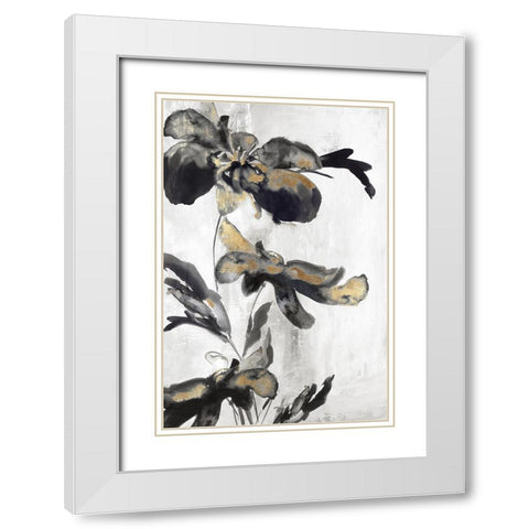 Blue Daphne II Gold Version White Modern Wood Framed Art Print with Double Matting by Watts, Eva