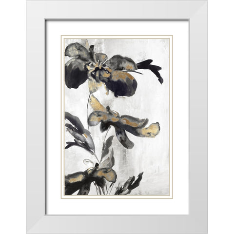 Blue Daphne II Gold Version White Modern Wood Framed Art Print with Double Matting by Watts, Eva