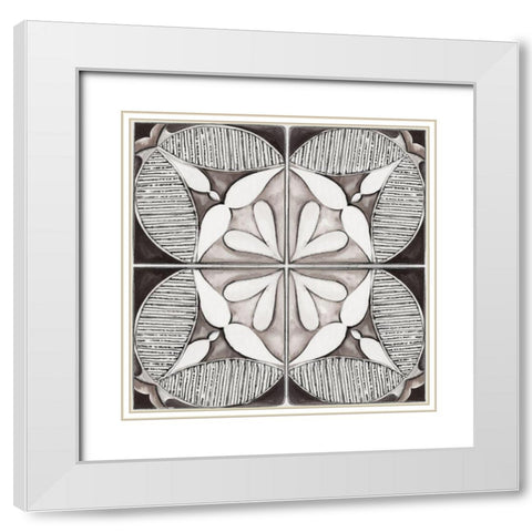 Decorative Tile I  White Modern Wood Framed Art Print with Double Matting by Watts, Eva