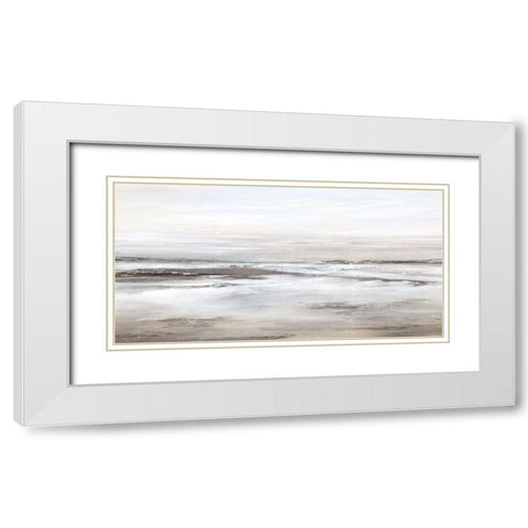 Foggy Beach White Modern Wood Framed Art Print with Double Matting by Watts, Eva