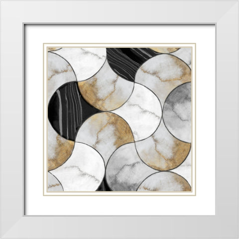 Lux Tiles  White Modern Wood Framed Art Print with Double Matting by Watts, Eva