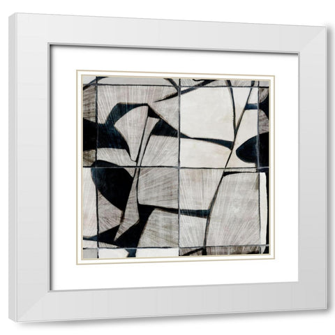 Mosaic Tile  White Modern Wood Framed Art Print with Double Matting by Watts, Eva