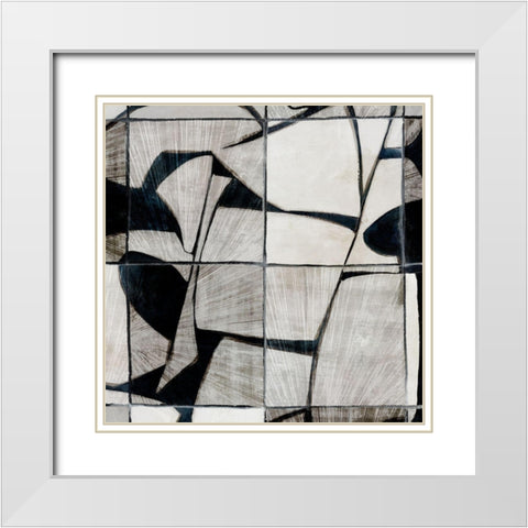 Mosaic Tile  White Modern Wood Framed Art Print with Double Matting by Watts, Eva