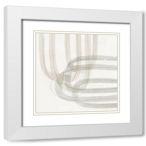 Modern Twist III White Modern Wood Framed Art Print with Double Matting by Watts, Eva