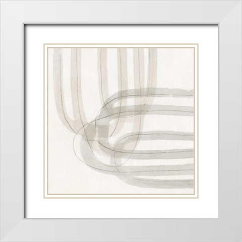 Modern Twist III White Modern Wood Framed Art Print with Double Matting by Watts, Eva