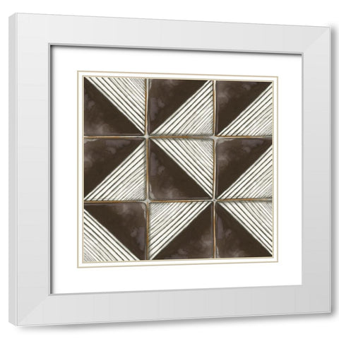 Square Tiles II  White Modern Wood Framed Art Print with Double Matting by Watts, Eva