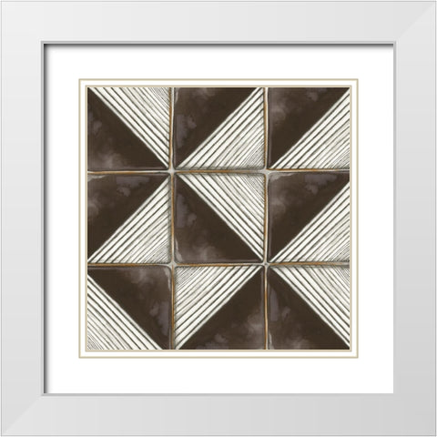 Square Tiles II  White Modern Wood Framed Art Print with Double Matting by Watts, Eva