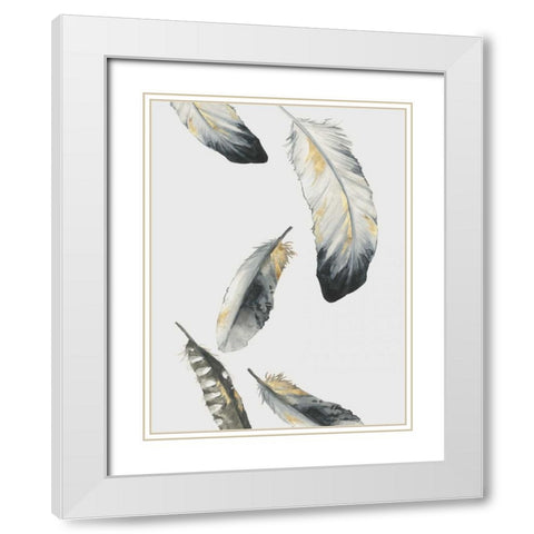 Touch of Gold I White Modern Wood Framed Art Print with Double Matting by Watts, Eva
