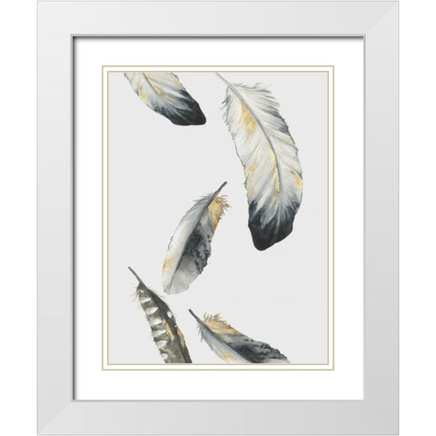 Touch of Gold I White Modern Wood Framed Art Print with Double Matting by Watts, Eva